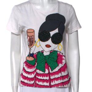 Alice + Olivia Stacey Face T-Shirt Size Small